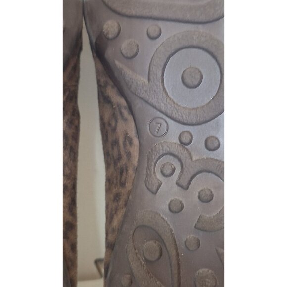 Easy Spirit E360 Shoes  Dark Brown Leopard Print Slip-on Flats Women's Size 7 - Picture 5 of 5